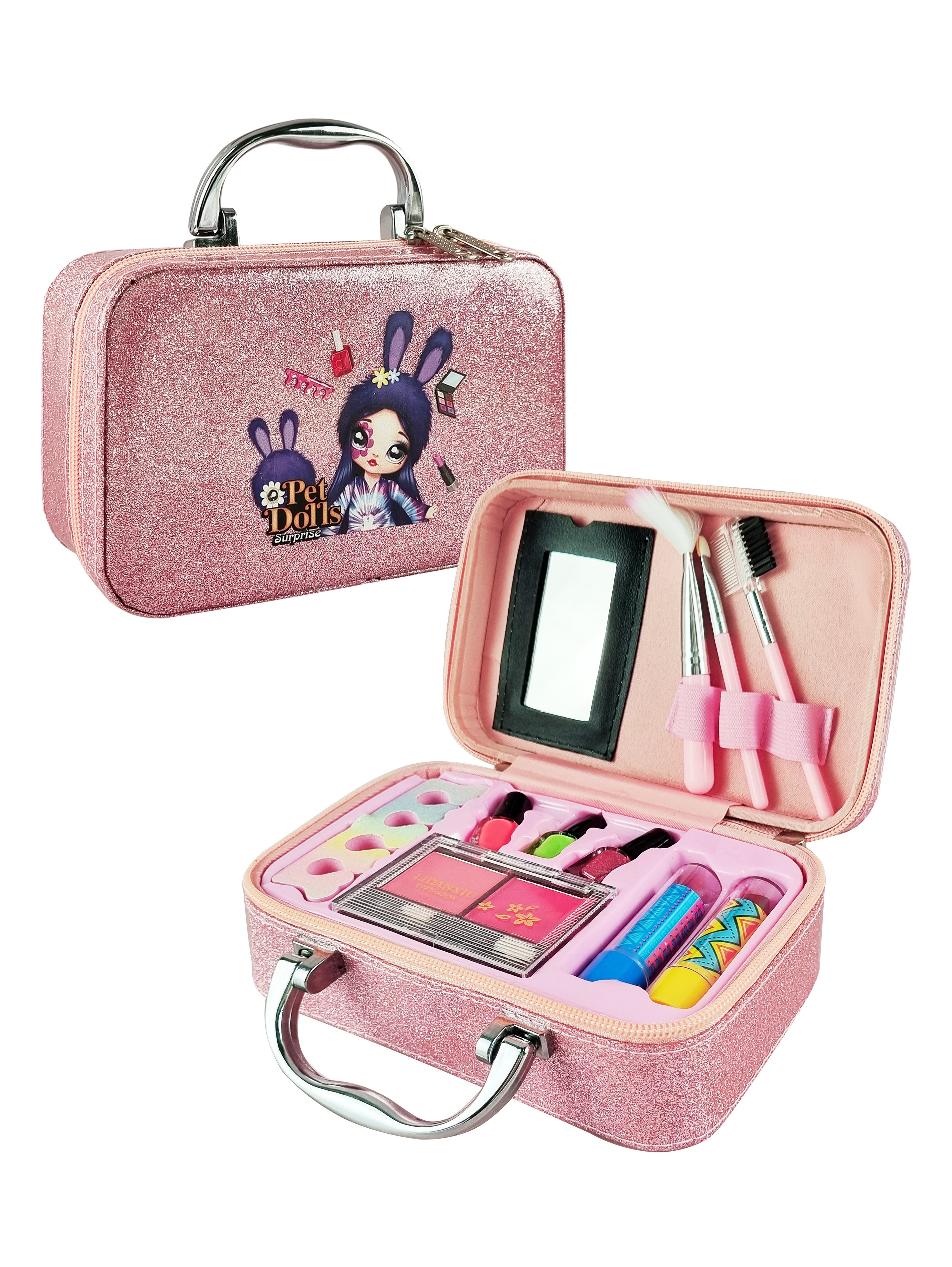 Детская декоративная косметика PetDolls, 12 предметов, розовый чемоданчик 5-905-2