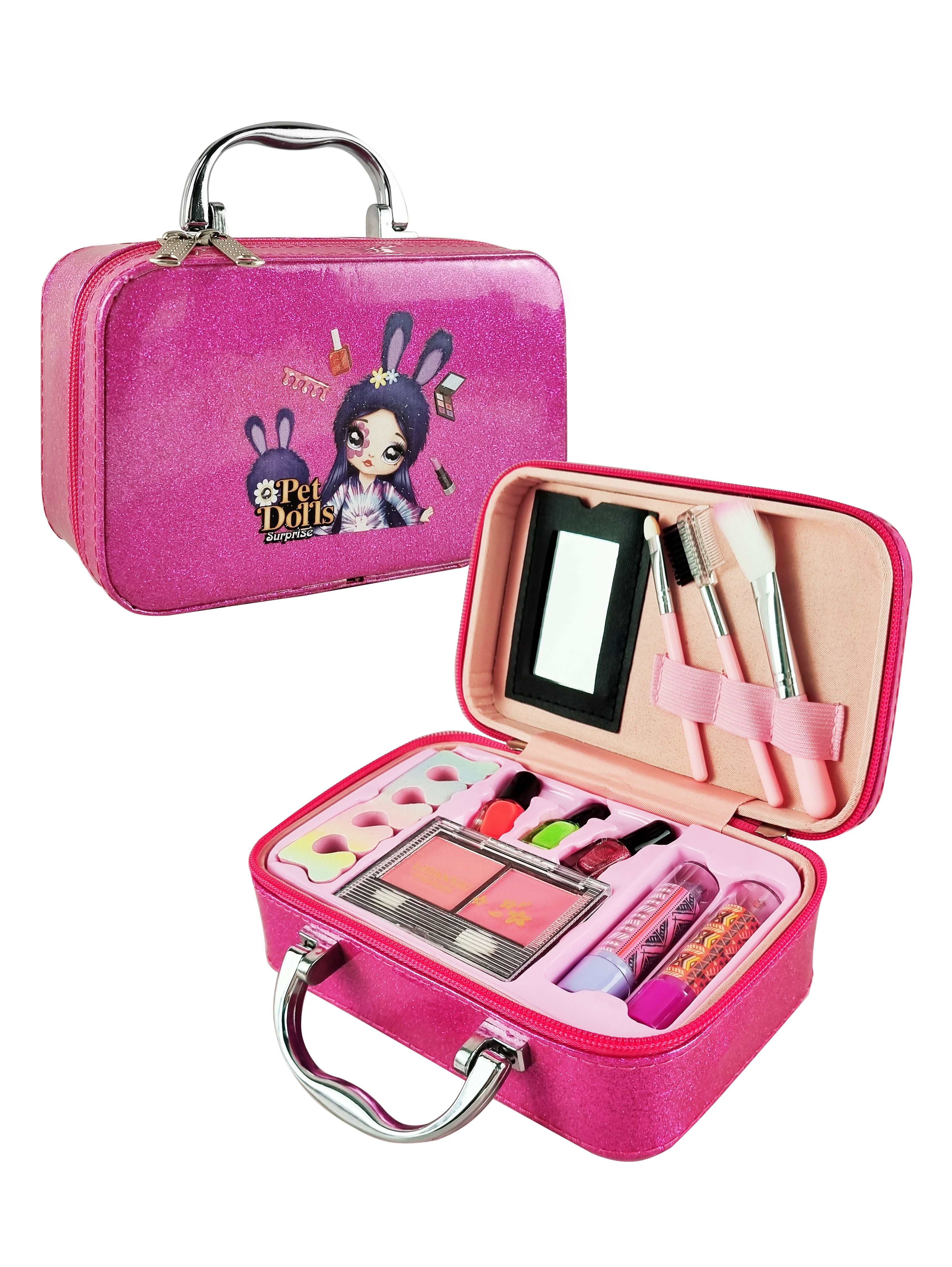 Детская декоративная косметика PetDolls, 12 предметов, пурпурный чемоданчик 5-905-1 косметика
