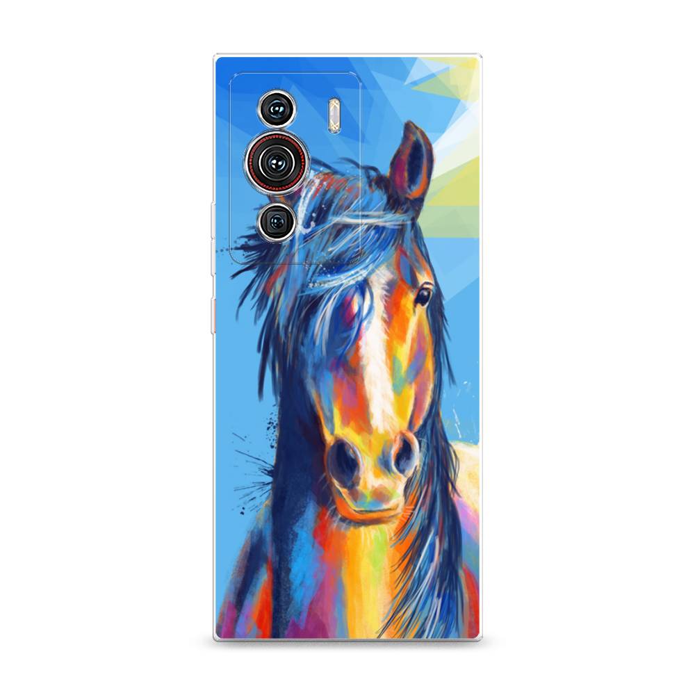 

Чехол на ZTE Nubia Z40 Pro "Лошадь арт 3", Голубой;желтый;синий, 135850-1