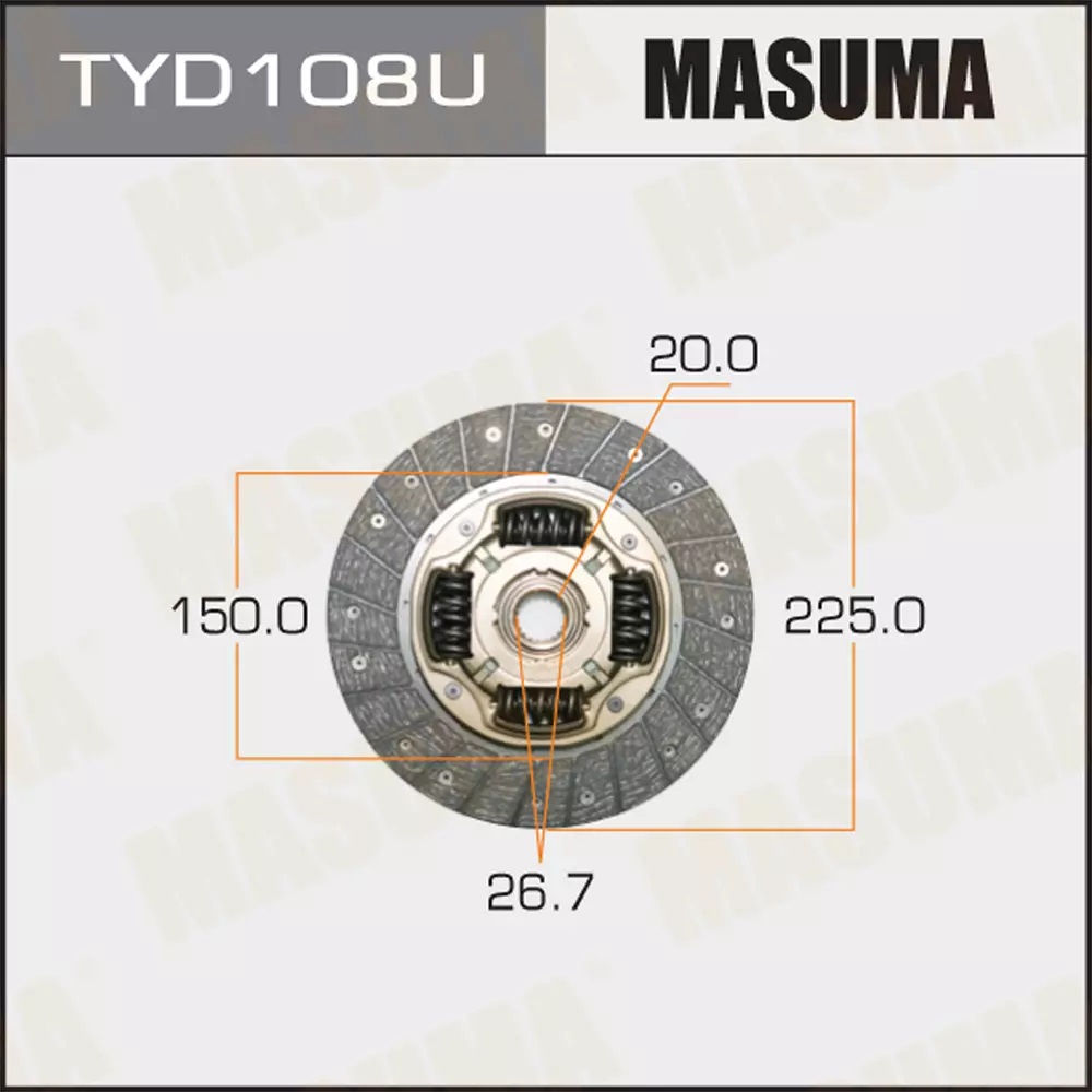 Диск сцепления Toyota Caldina/Picnic 94>01 Masuma TYD108U
