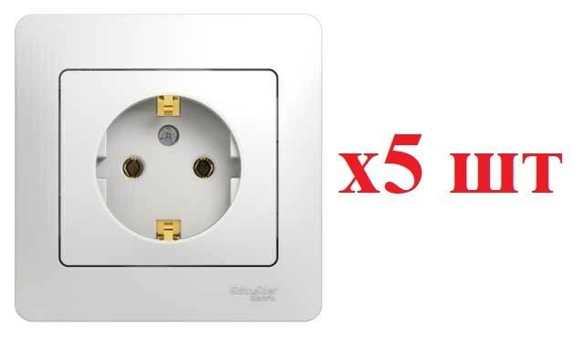 

Systeme Electric Glossa Бел Розетка с/з (в сборе с рамкой) GSL000142 (5шт), Glossa11_5