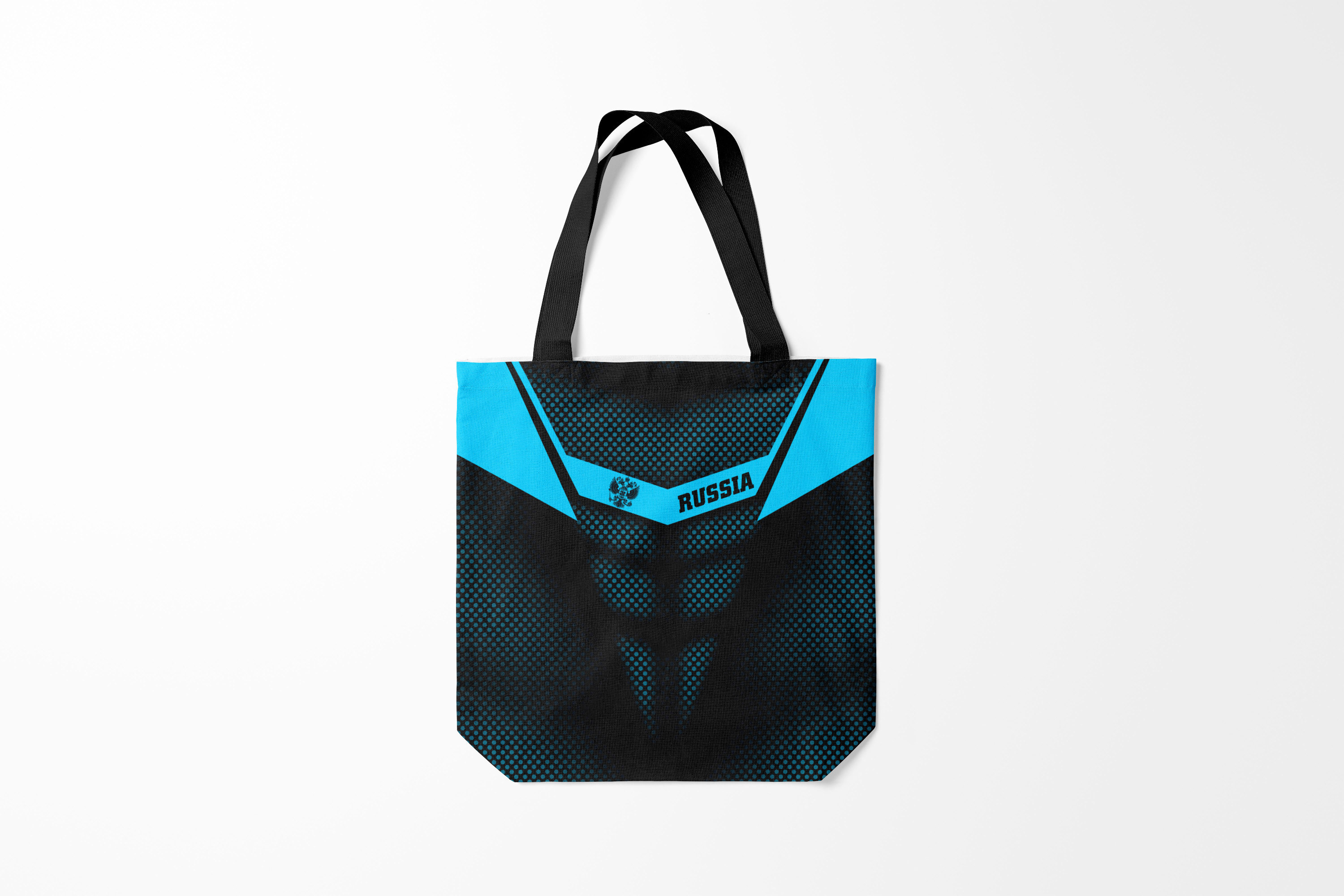 

Сумка шoппер унисекс Burnettie Я Русский Russia, голубой; черный, Я Русский Russia