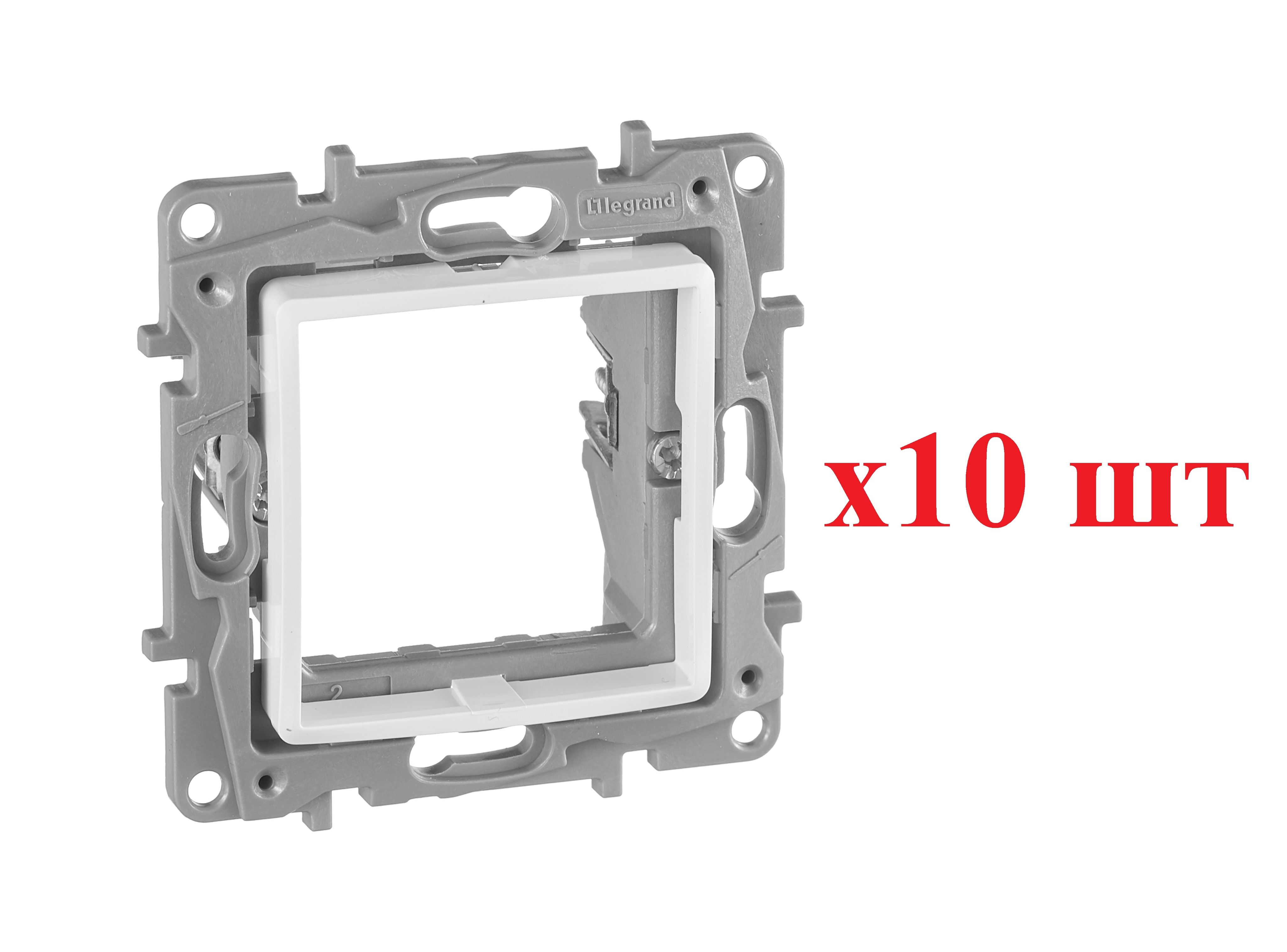 

Legrand Etika Белый Адаптер для механизма Mosaic без заглушки 672289 (10шт), Рамка