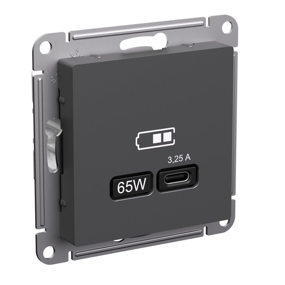 

SE AtlasDesign Базальт Розетка USB тип-С 65Вт высокоскор.заряд. QC, PD, механизм ATN001427, AtlasDesign Базальт USB тип-С 65Вт высокоскор.заряд