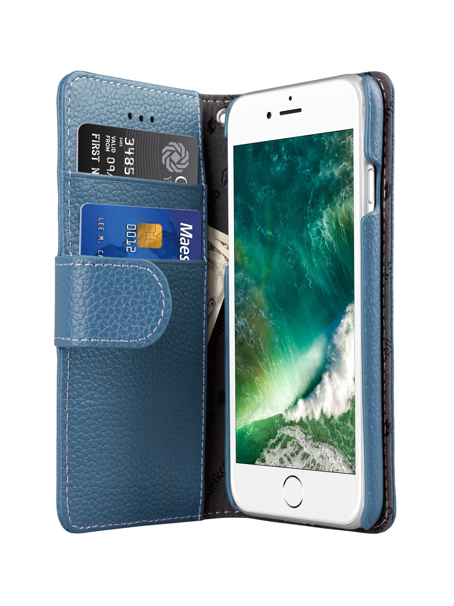 фото Чехол melkco для apple iphone 7/8 - wallet book type blue