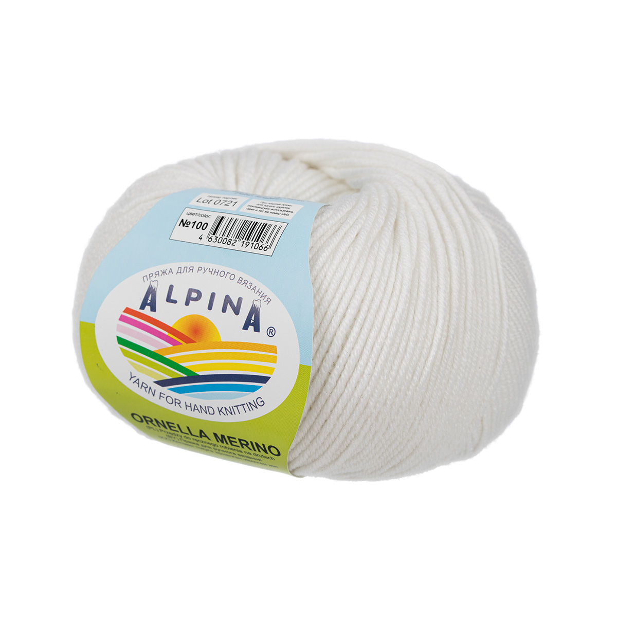 

Пряжа Alpina Ornella Merino 10 шт. по 50 г 100% мериносовая шерсть 125 м №100 БЕЛЫЙ, ORNELLA MERINO