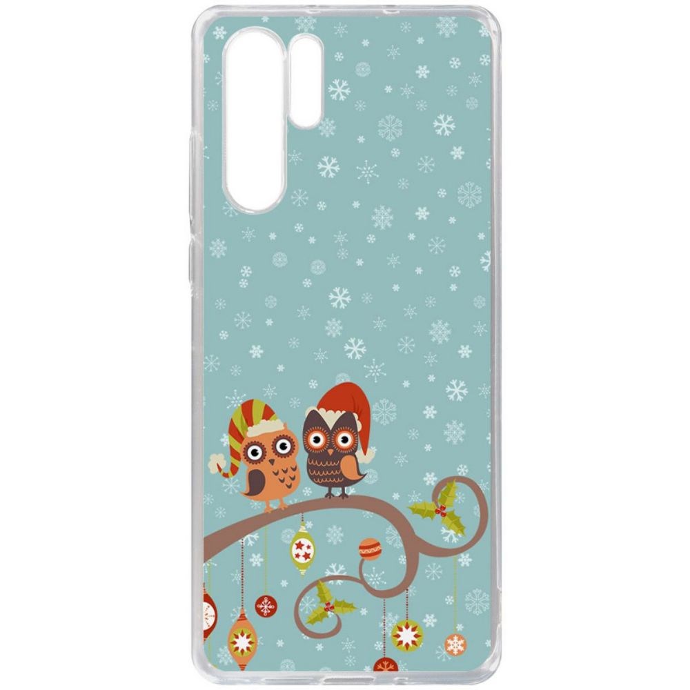 

Чехол-накладка Krutoff Clear Case Совушки для Huawei P30 Pro