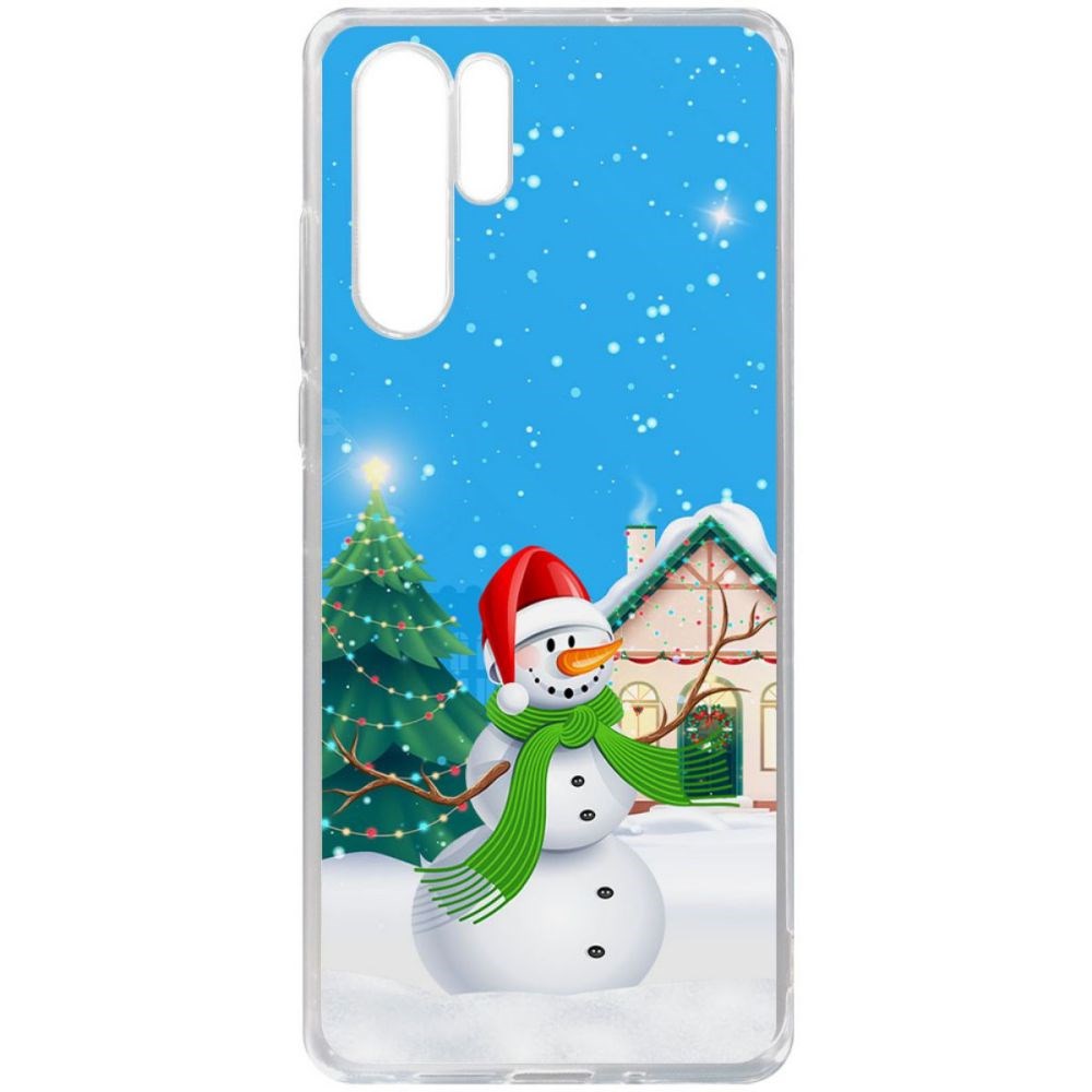 

Чехол-накладка Krutoff Clear Case Снеговик для Huawei P30 Pro
