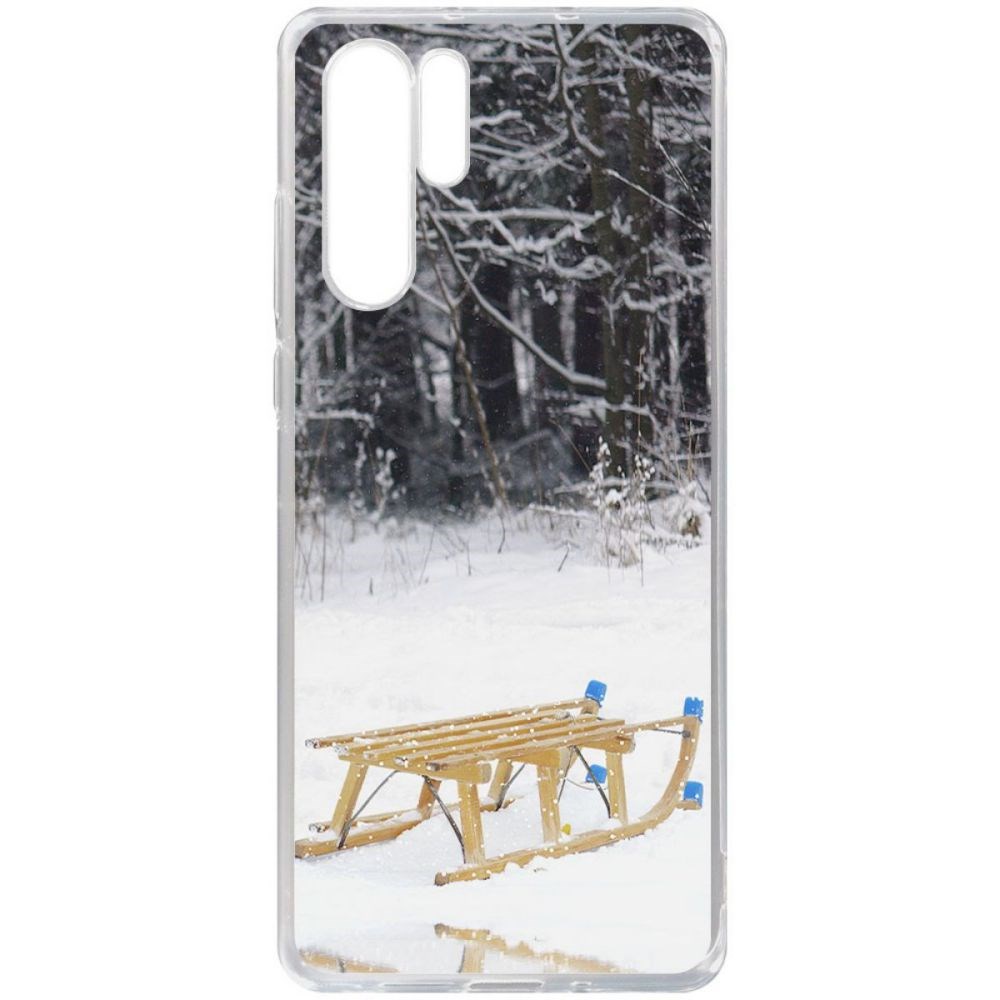 

Чехол-накладка Krutoff Clear Case Санки для Huawei P30 Pro