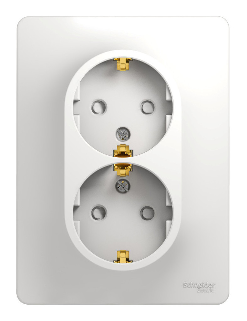 

Systeme Electric Glossa Бел Розетка 2-я с/з со шторками (в сборе с рамкой) GSL000126 (5шт), Glossa 10_5