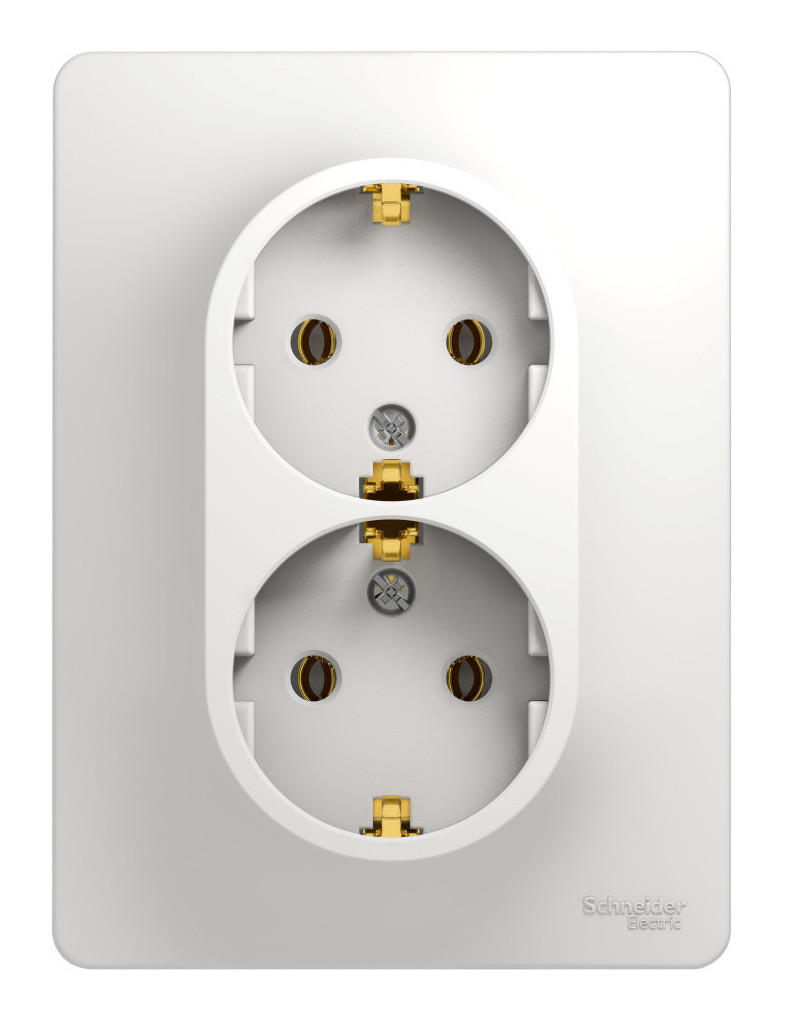 

Systeme Electric Glossa Бел Розетка 2-я с/з (в сборе с рамкой) GSL000124 (2шт), Glossa_GSL000124_2