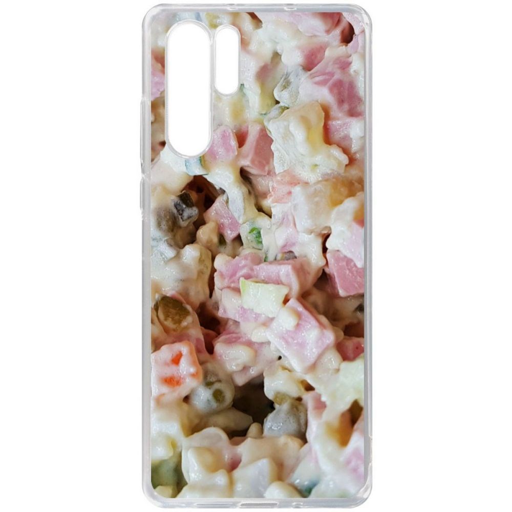 

Чехол-накладка Krutoff Clear Case Оливье для Huawei P30 Pro