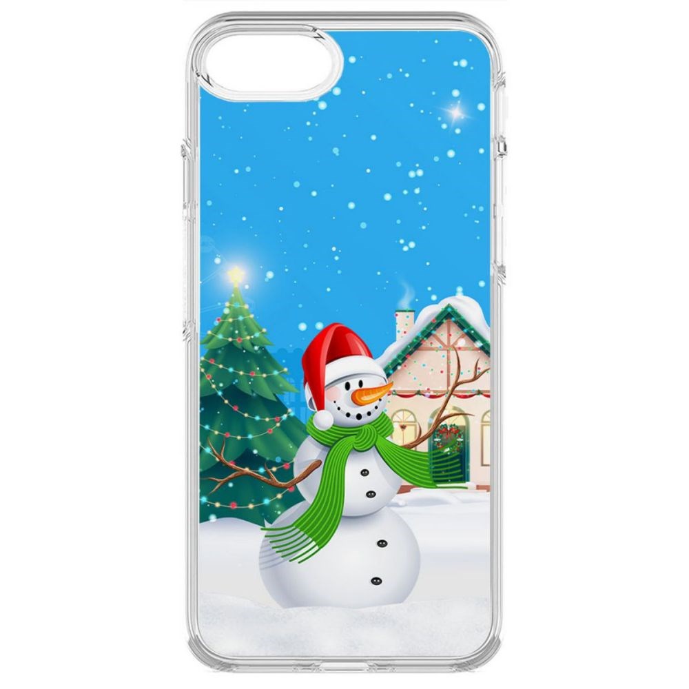 фото Чехол-накладка krutoff clear case снеговик для iphone 6s