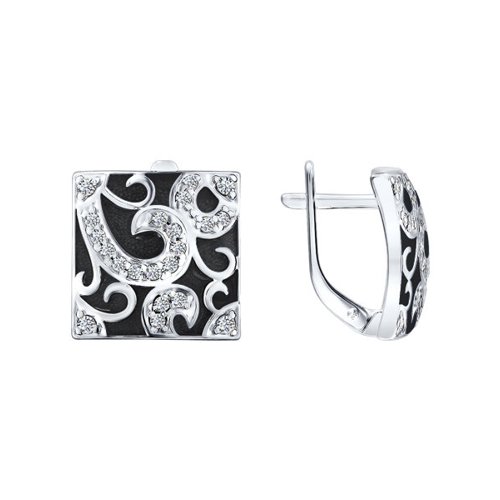 

Серьги из серебра SOKOLOV 94021058, фианит/эмаль, 94021058