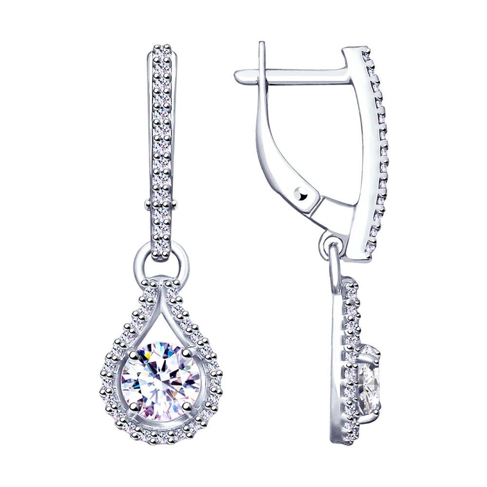 

Серьги из серебра с фианитом SOKOLOV 94023063, 94023063