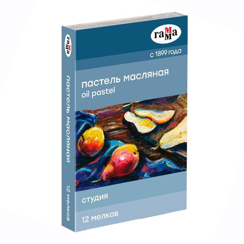 

Пастель масляная 12 цветов Гамма Студия, круглая 12шт., Разноцветный