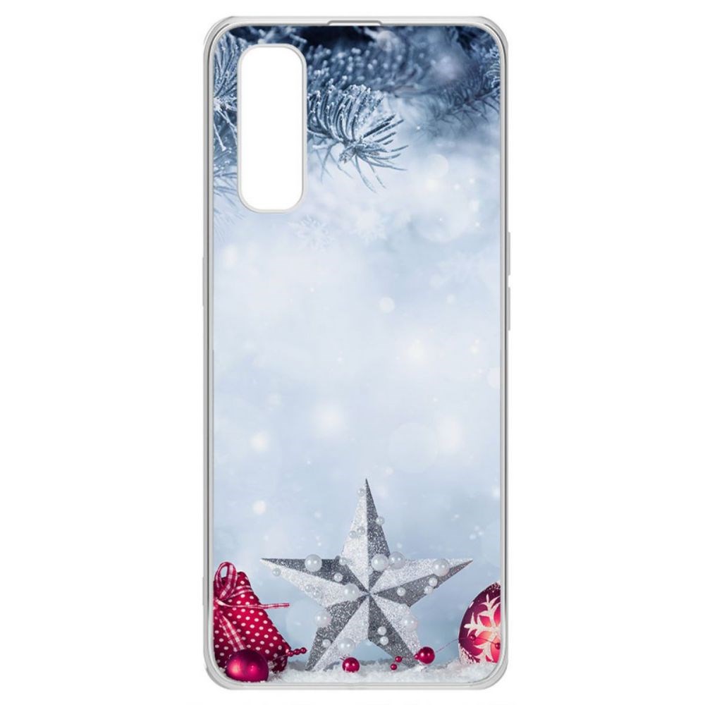 фото Чехол-накладка krutoff clear case новогодняя звезда для oppo find x2