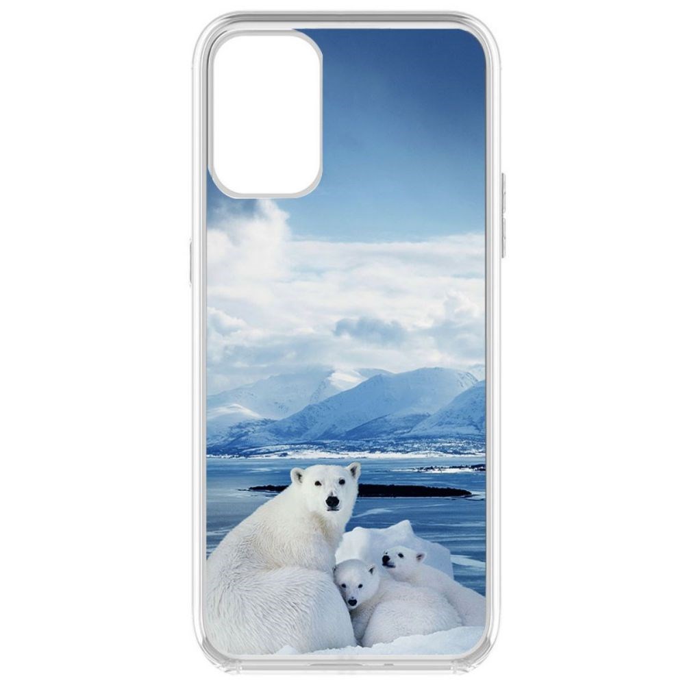 

Чехол-накладка Krutoff Clear Case Полярные медведи для OnePlus 9R, Прозрачный