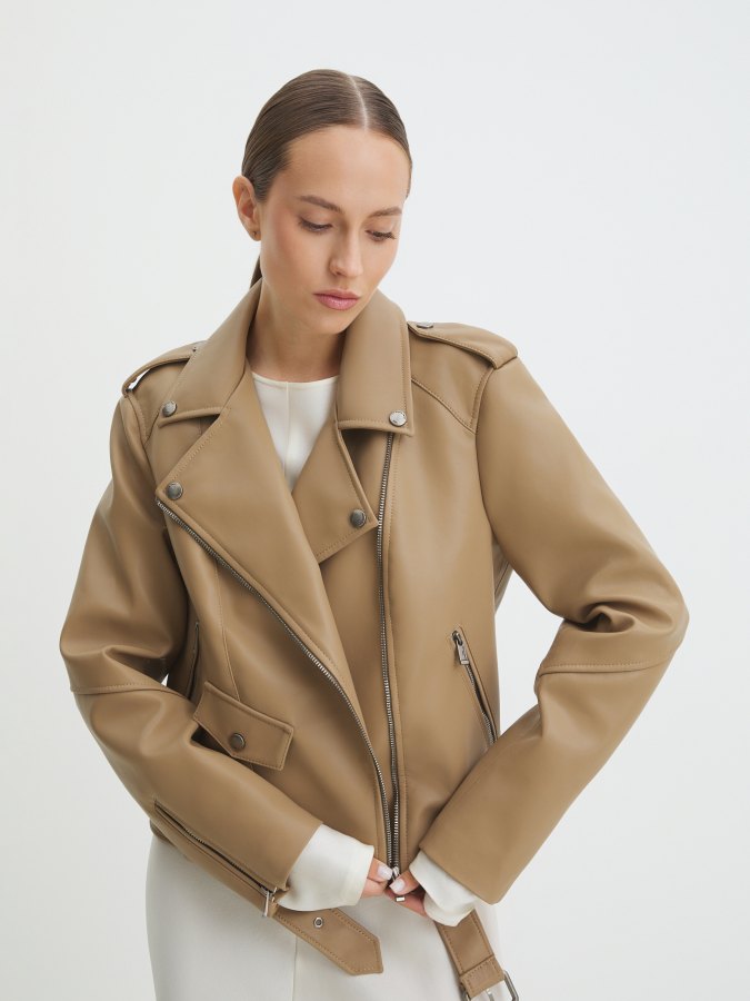 

Кожаная куртка женская Maison David DEBBY коричневая XS, Коричневый, DEBBY