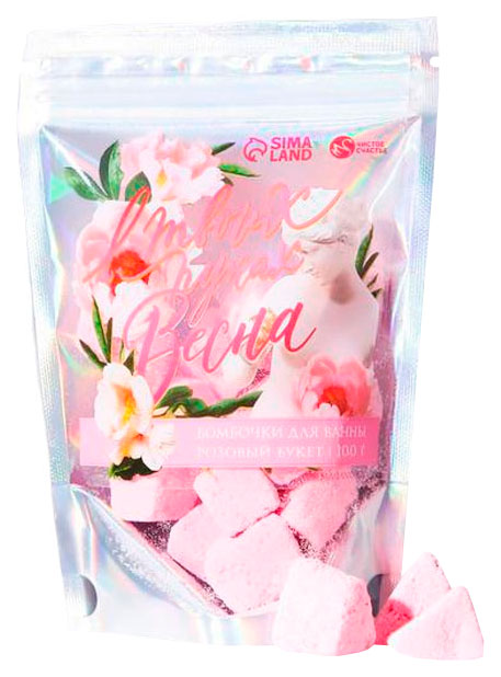 фото Соляные кристаллы в пакете «в твоих руках весна» 100 г, розовый букет 7128245 чистое счастье