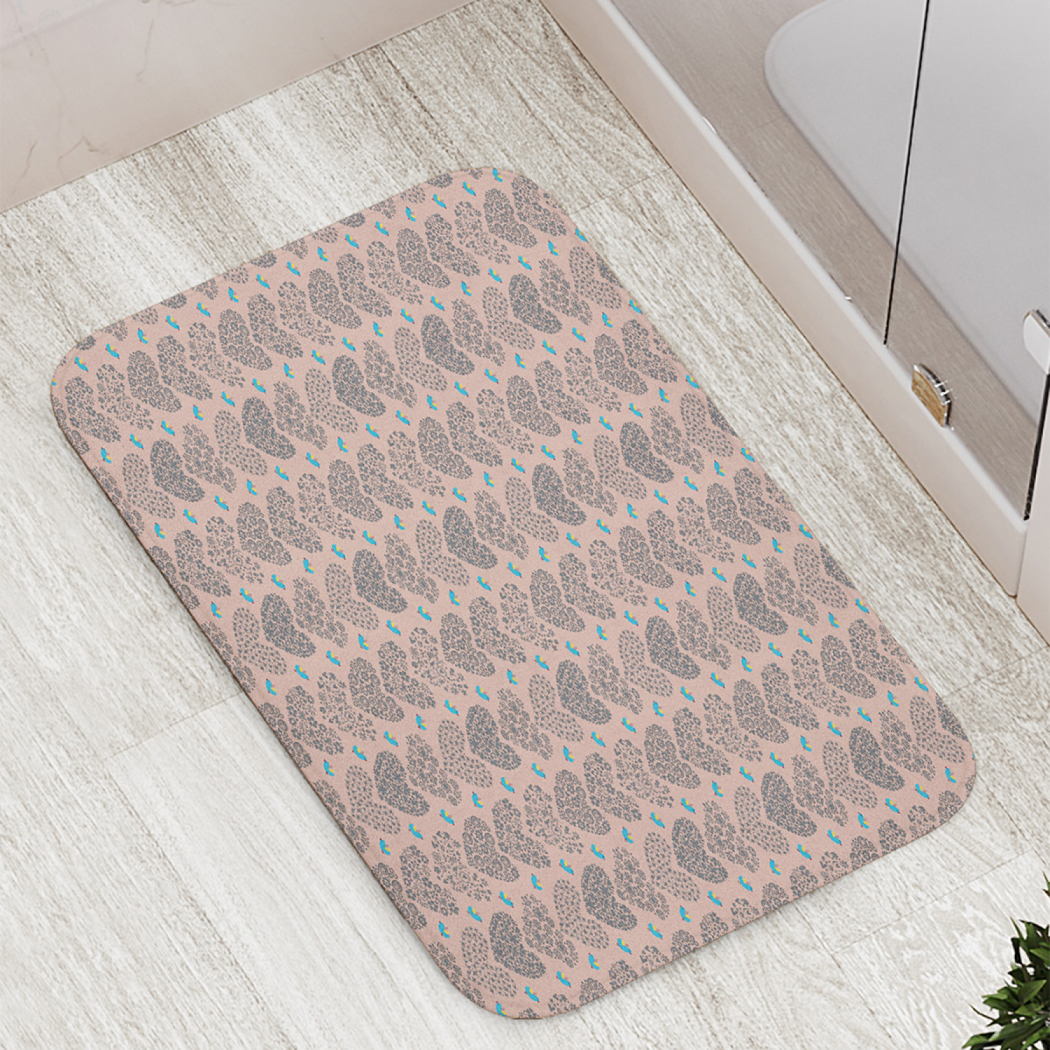

Коврики для ванной и туалета bath_104272 Цветочные сердца Porcel, Цветочные сердца