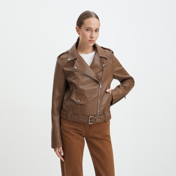 

Кожаная куртка женская Maison David DEBBY коричневая XL, Коричневый, DEBBY