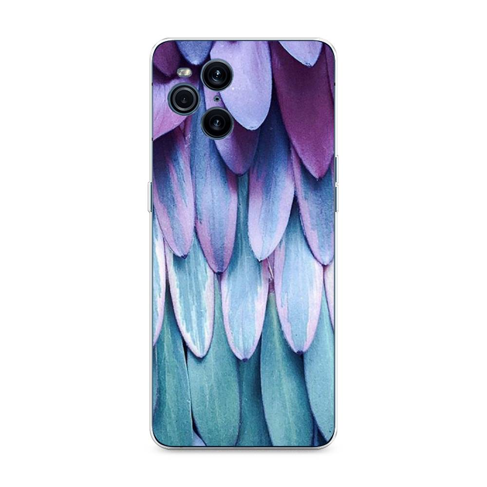 

Чехол для Oppo Find X3 Pro "Синее перо", Фиолетовый;голубой, 255750-3