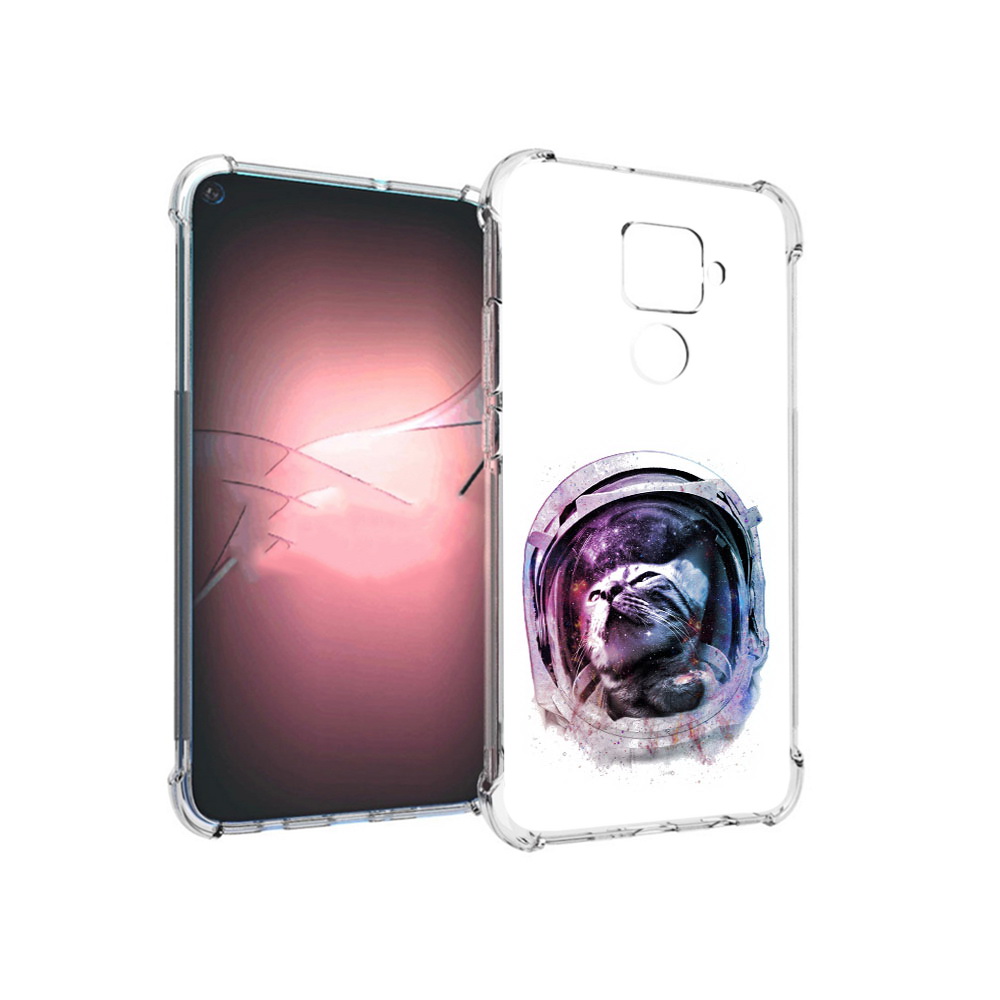 

Чехол MyPads Tocco для Huawei Nova 5i Pro кот в шлеме, Прозрачный, Tocco