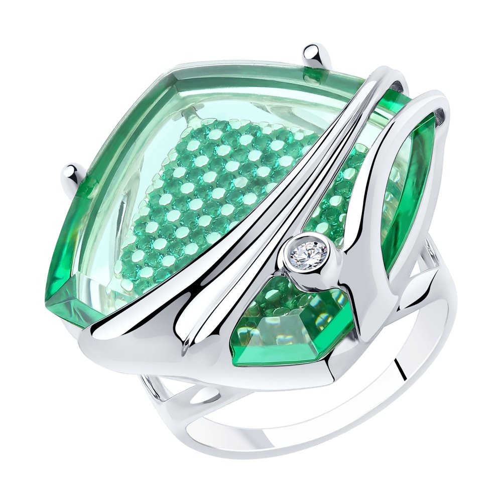 

Кольцо из серебра с ситаллом искусственным р. 19 Diamant 94-310-00445-2, 94-310-00445-2