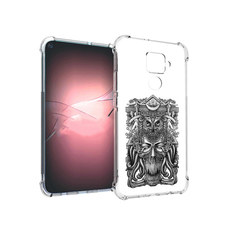 

Чехол MyPads Tocco для Huawei Nova 5i Pro зубастая сова, Прозрачный, Tocco