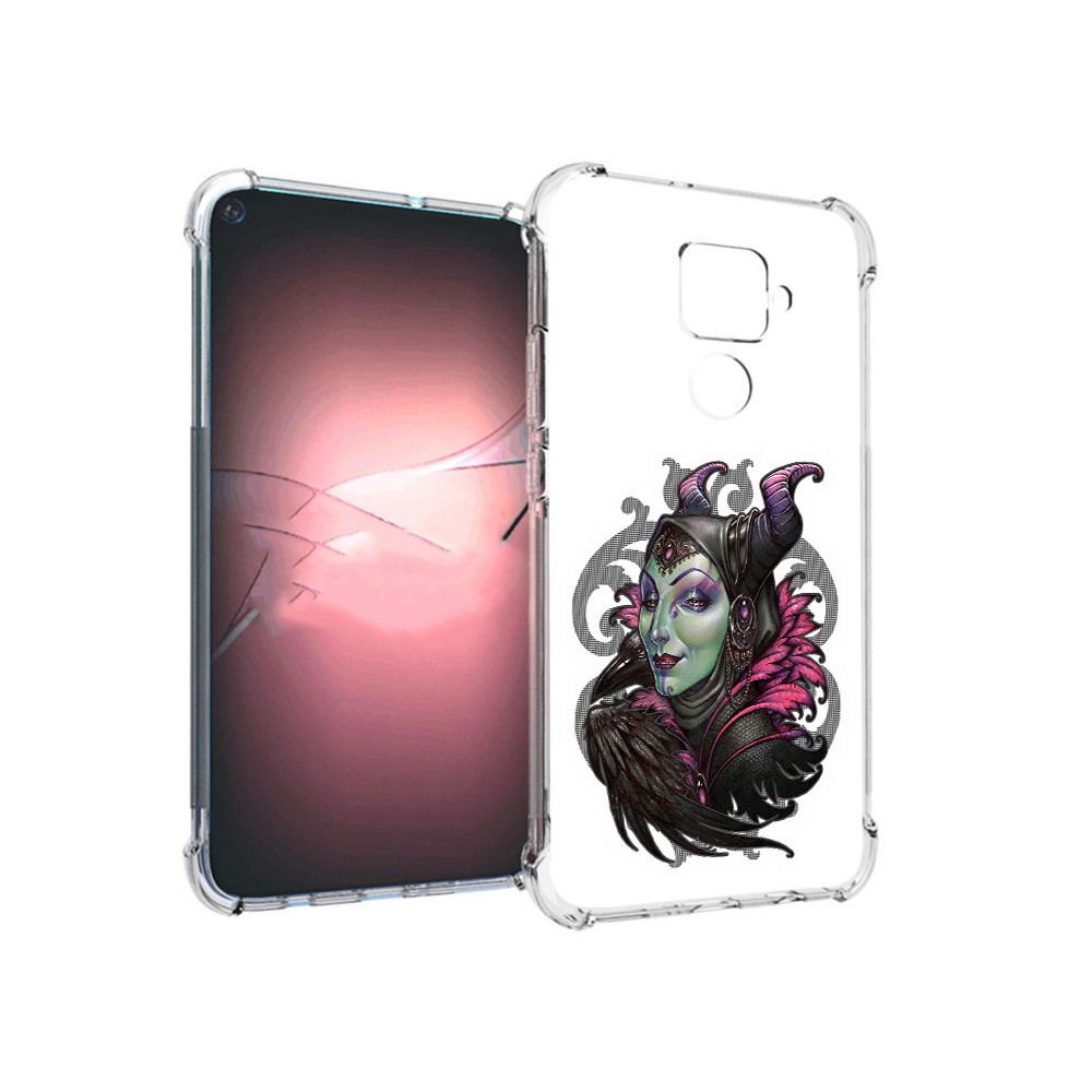 

Чехол MyPads Tocco для Huawei Nova 5i Pro зеленая девушка с вороном, Прозрачный, Tocco