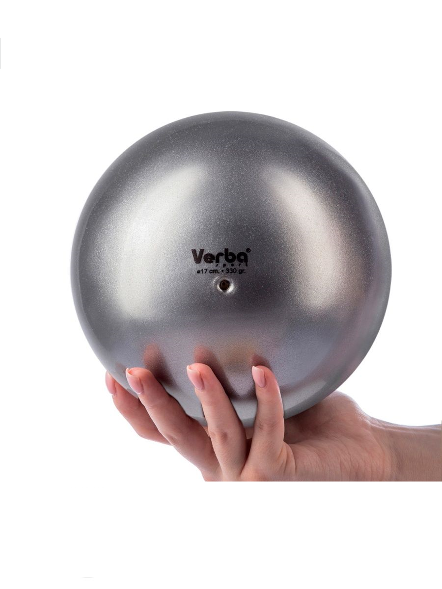 Мяч для художественной гимнастики Verba Sport металлик серебро 17 см