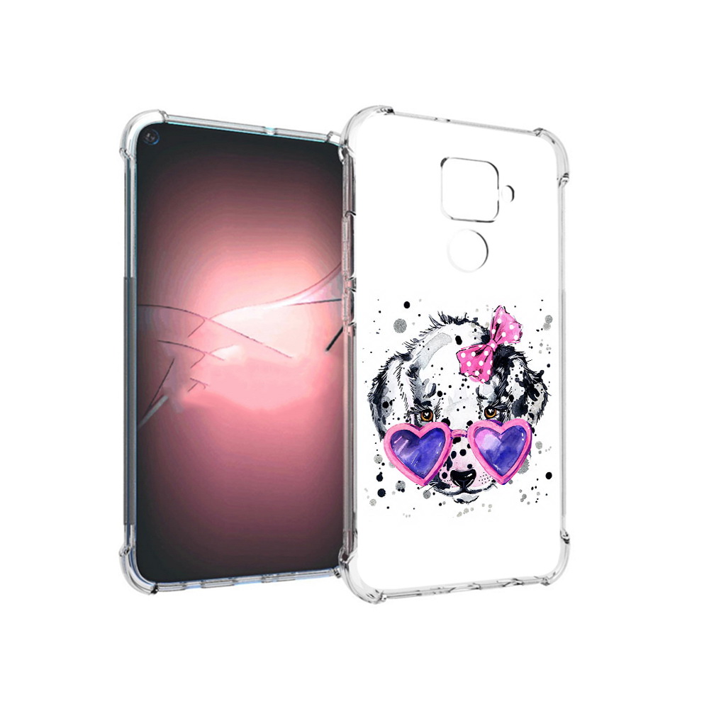 

Чехол MyPads Tocco для Huawei Nova 5i Pro долматинец в очках, Прозрачный, Tocco