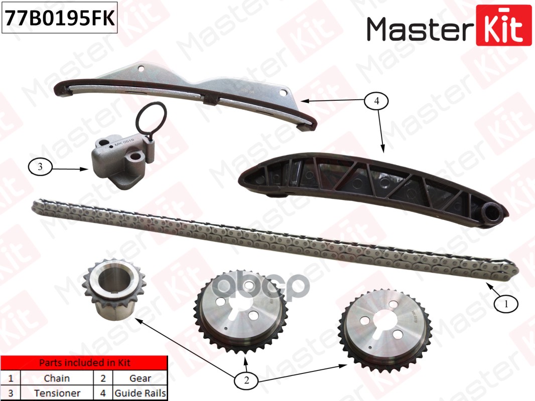 

Комплект Цепи Грм 77b0195fk Nsii0019058121 MasterKit арт. 77B0195FK