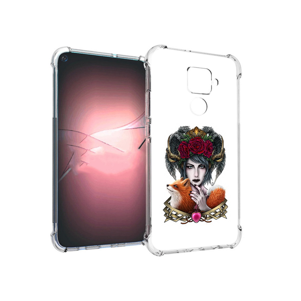 

Чехол MyPads Tocco для Huawei Nova 5i Pro девушка с лисой, Прозрачный, Tocco