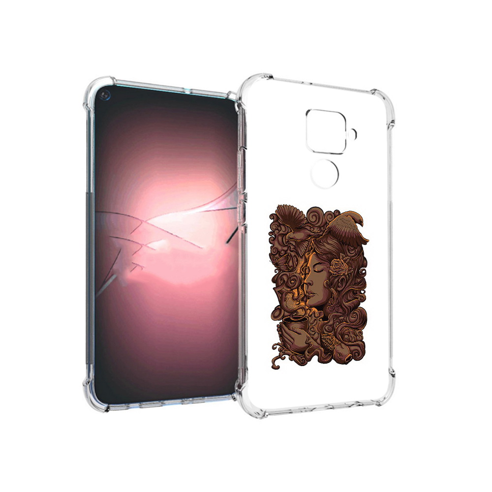 

Чехол MyPads Tocco для Huawei Nova 5i Pro девушка с длинными волосами абстракция, Прозрачный, Tocco