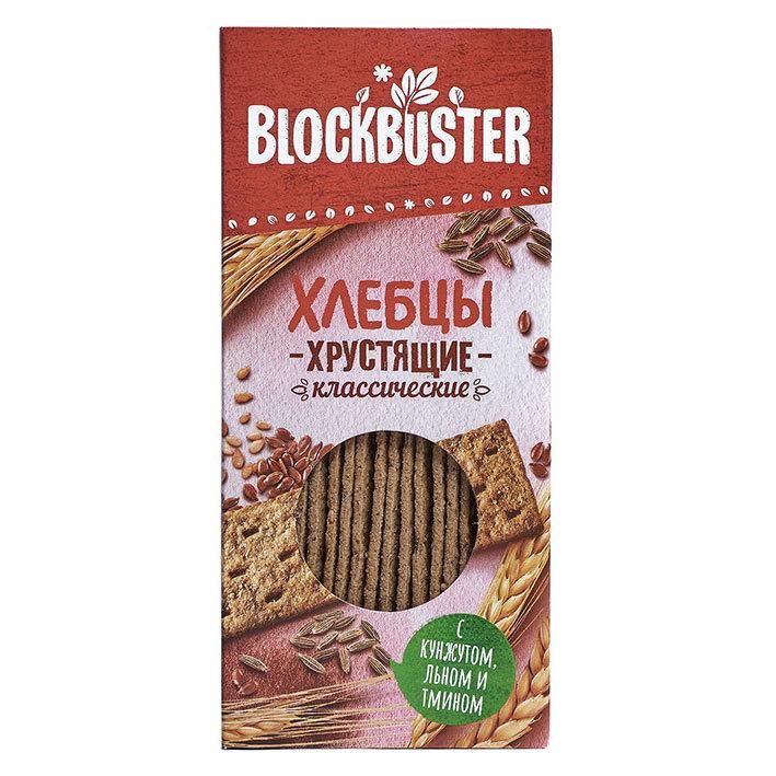 Хлебцы Blockbuster хрустящие с кунжутом, льном и тмином 130г