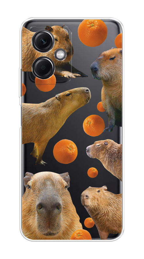 

Чехол на Xiaomi Redmi Note 12 5G "Капибара и апельсины", Бежевый;оранжевый, 316950-1