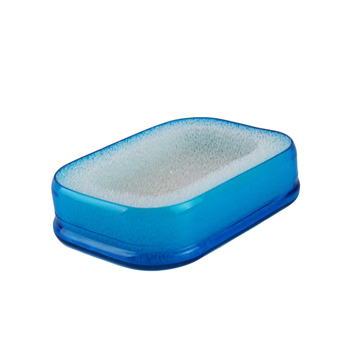 Мультифункциональная губка мыльница в силиконовой коробке, синий, BH-ASH-03