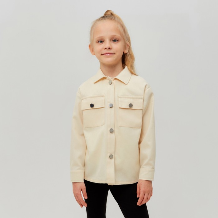 

Рубашка для девочки MINAKU: Casual collection KIDS цвет бежевый, рост 134, 000649452