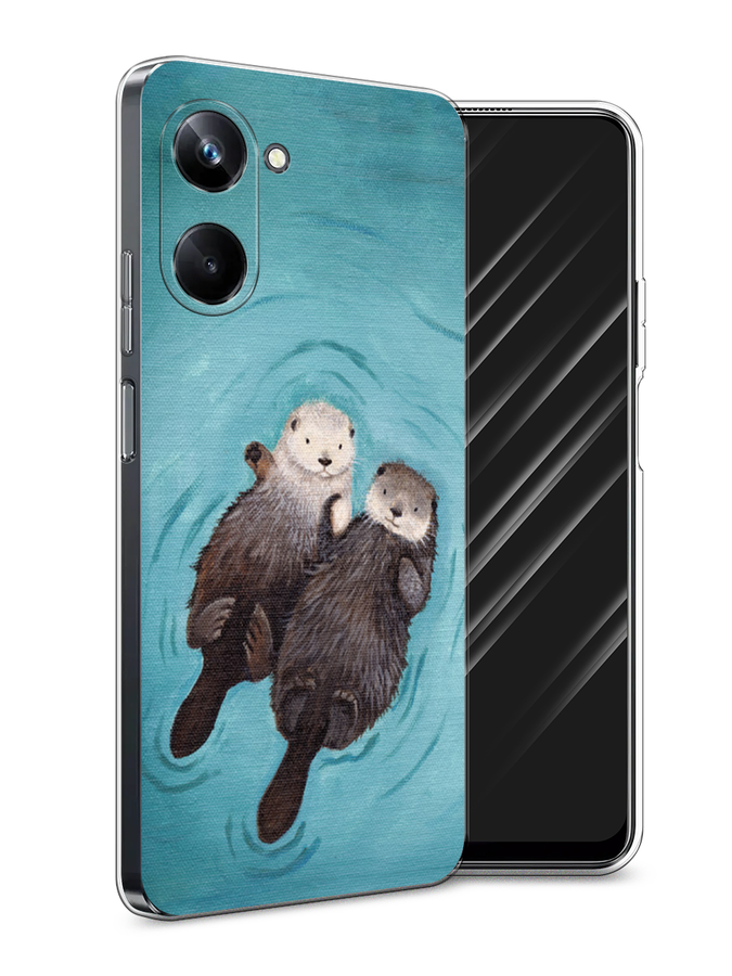 

Чехол Awog на Realme 10 Pro "Парочка бобров", Голубой, 2512550-10