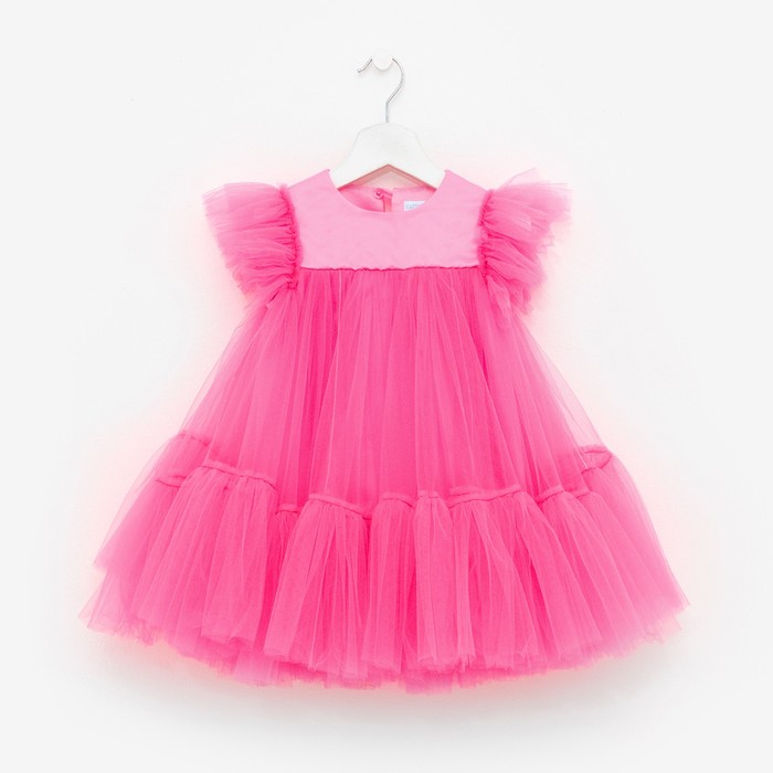 Платье для девочки с пышной юбкой KAFTAN, рост 110-116, цвет ярко-розовый купальник детский kaftan weekend рост 122 128 34