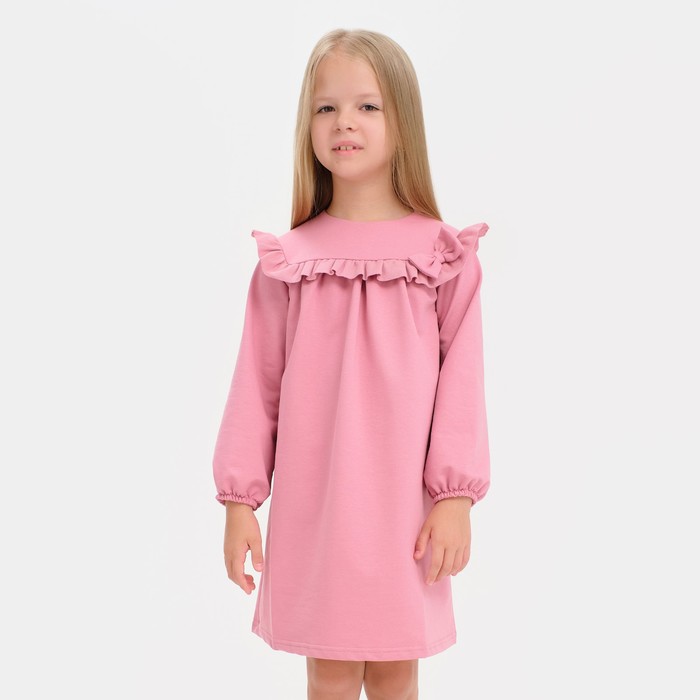 Платье для девочки KAFTAN Basic line, размер 34 (122-128), цвет розовый костюм повседневный kaftan basic line розовый 134