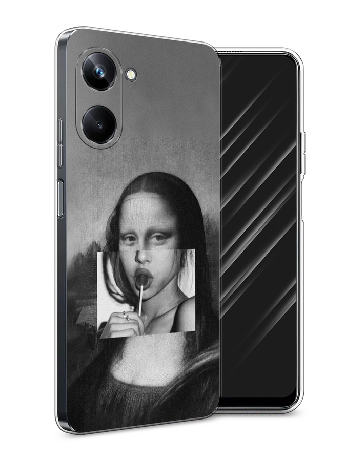 

Чехол Awog на Realme 10 Pro "Mona Lisa sucking lollipop", Серый, 2512550-9