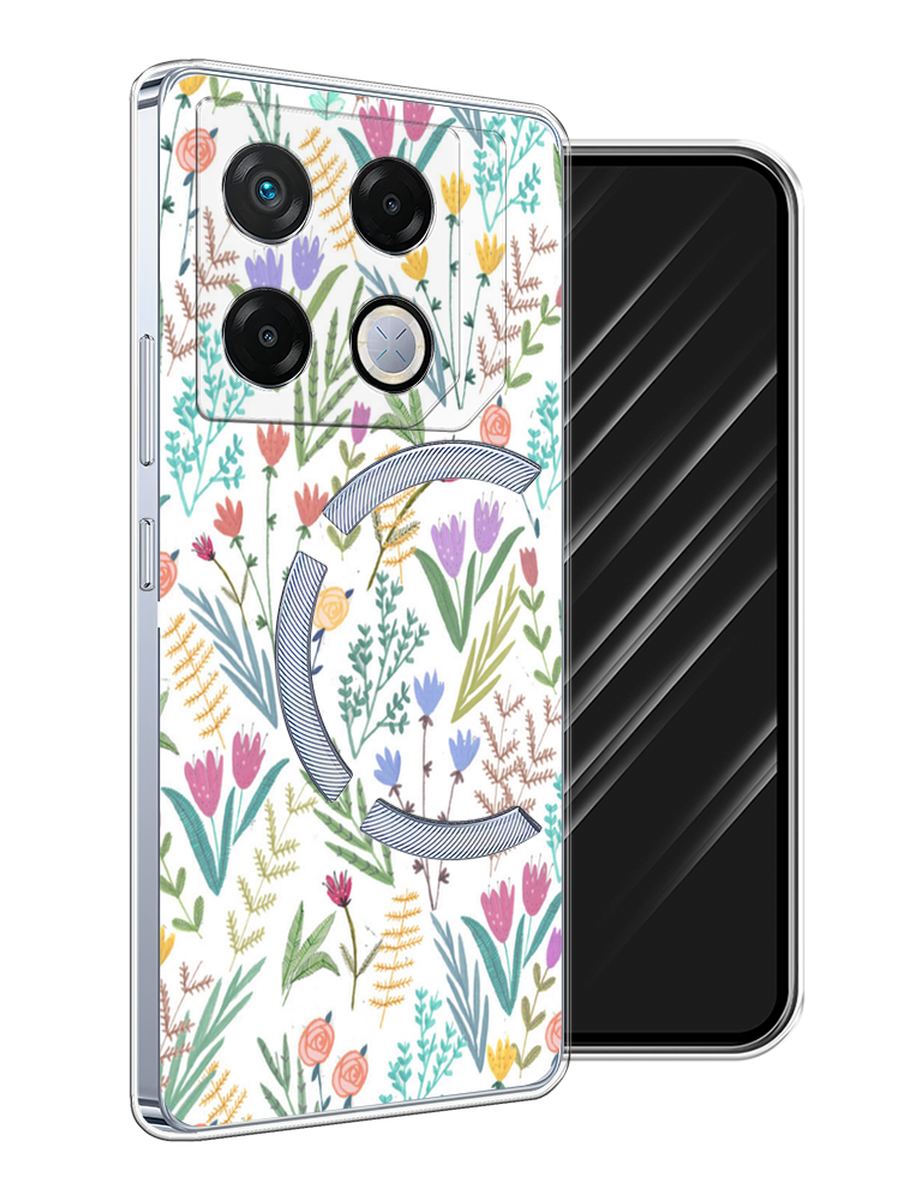 

Чехол Awog на Infinix GT 20 Pro "Полевые цветы рисунок", Белый;зеленый, 3106250-1