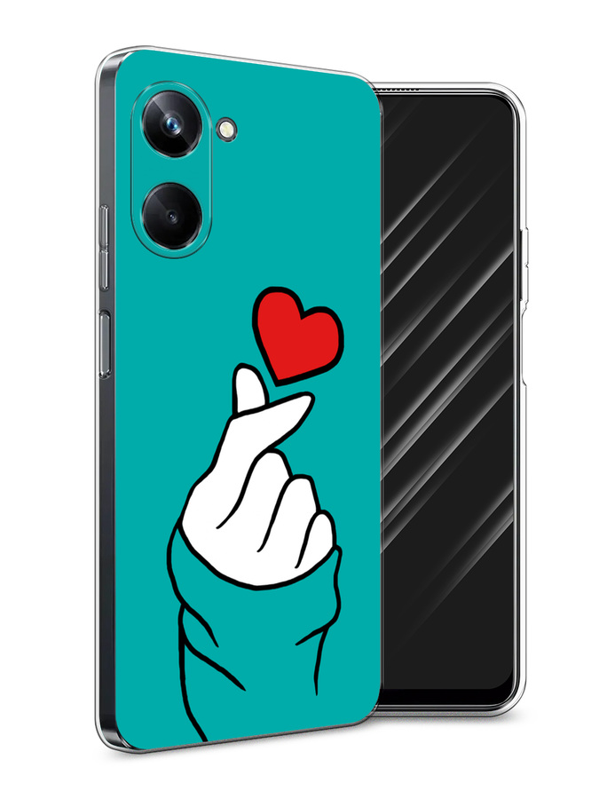 

Чехол Awog на Realme 10 Pro "Маленькое сердечко", Голубой;белый;красный, 2512550-7