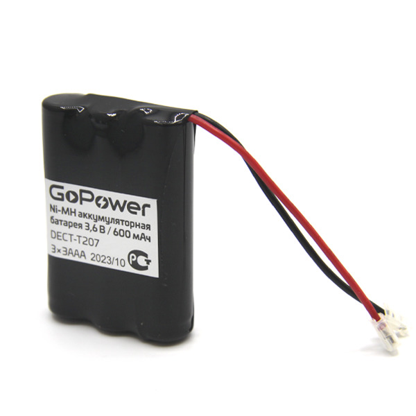 Аккумулятор для радиотелефонов GoPower T207 PC1 NI-MH 600mAh