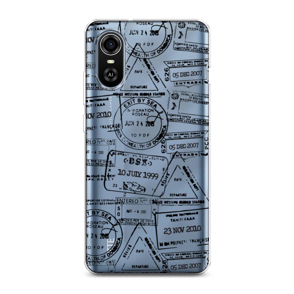 

Чехол на ZTE Blade A31 Plus "Visa stamps 2", Белый;черный;серый, 135750-2