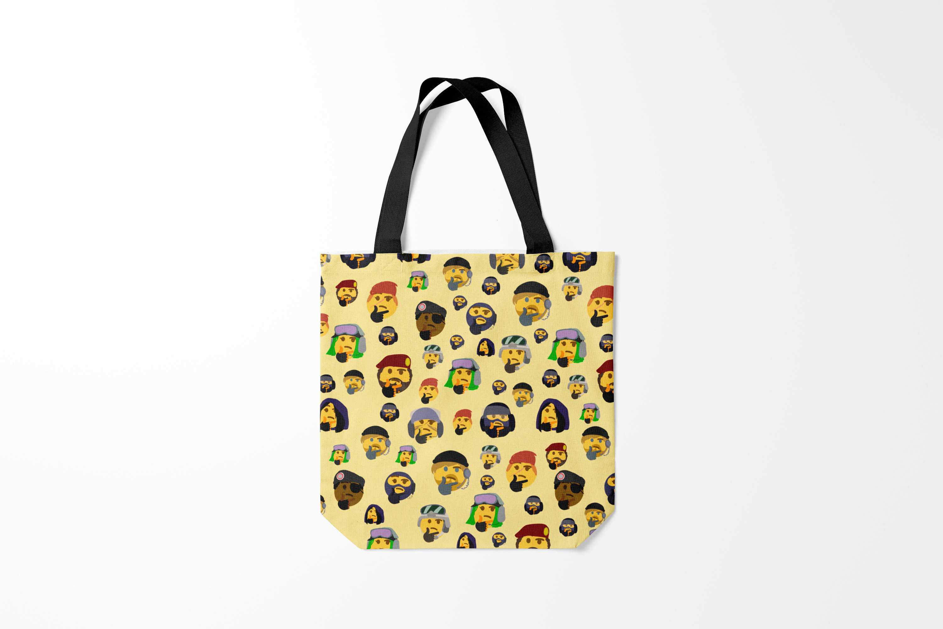

Сумка шoппер унисекс Burnettie Thinking emoji skins, желтый, Thinking emoji skins
