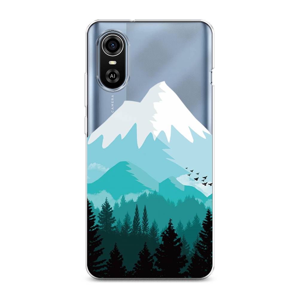 

Чехол на ZTE Blade A31 Plus "Синяя снежная гора", Белый;голубой, 135750-2